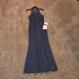 Nightway grey full length dress
